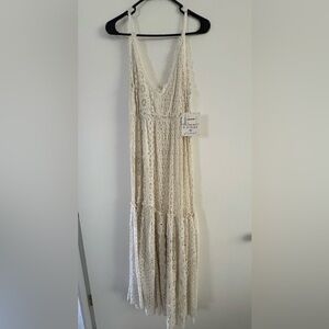 Free People Cream Lace Maxi Dress